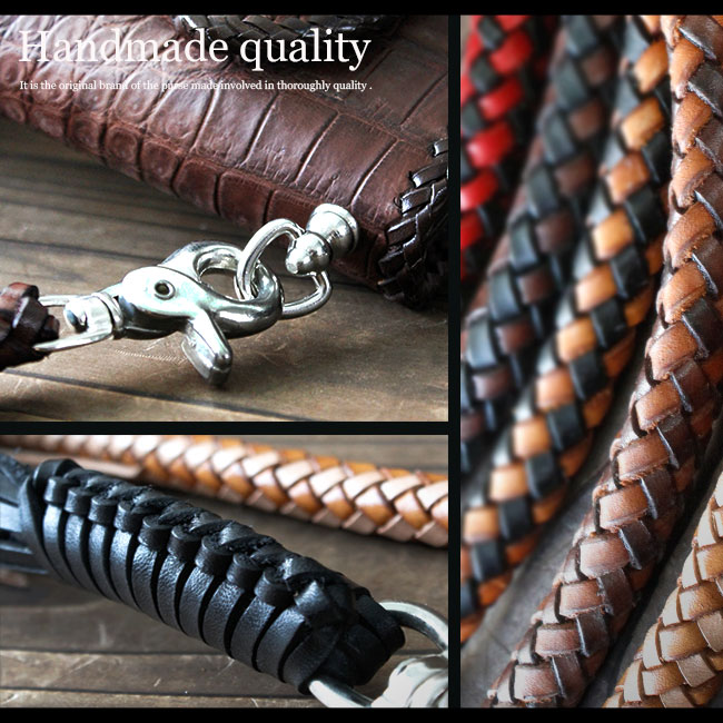 楽天市場】本革 ウォレットロープ ベルトループ セット 8本編み サドル