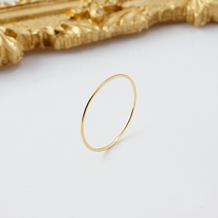 楽天市場】k18 gold ゴールド 極細リング 0.8mm幅 華奢 指輪 18金 18k