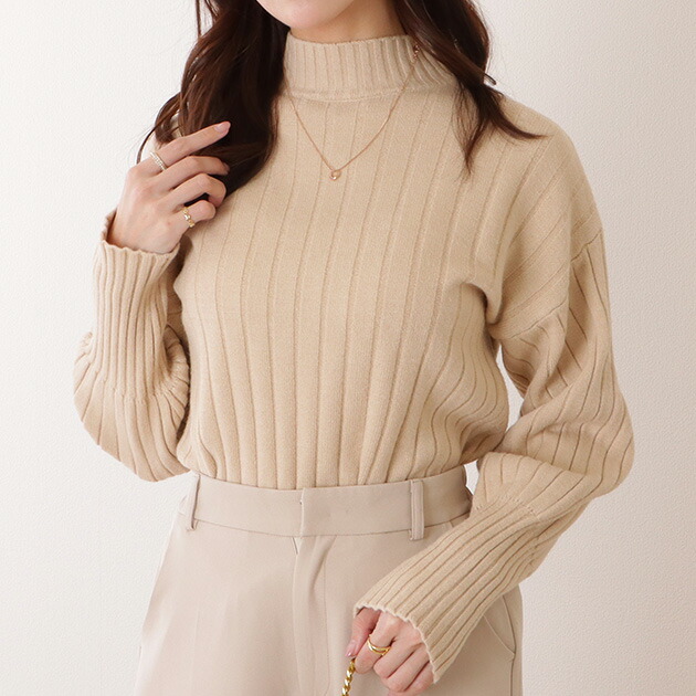 楽天市場】バルーン袖 バルーンスリーブ ハイネック 長袖 トップス