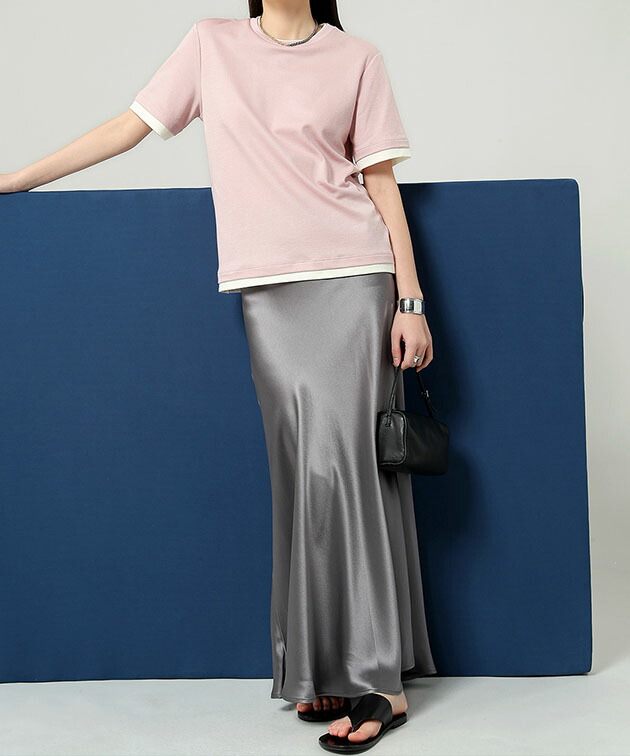 楽天市場】ソリッドカラー サテン マーメイド ロング スカート 女性