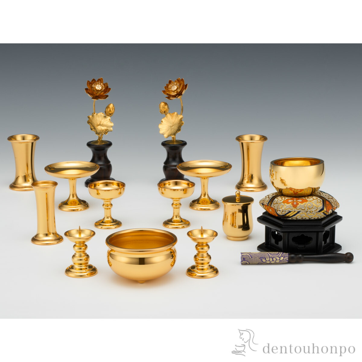 楽天市場】純金/K18 仏具揃 特小 1410g ( 木札名入れ有料 お寺 仏壇