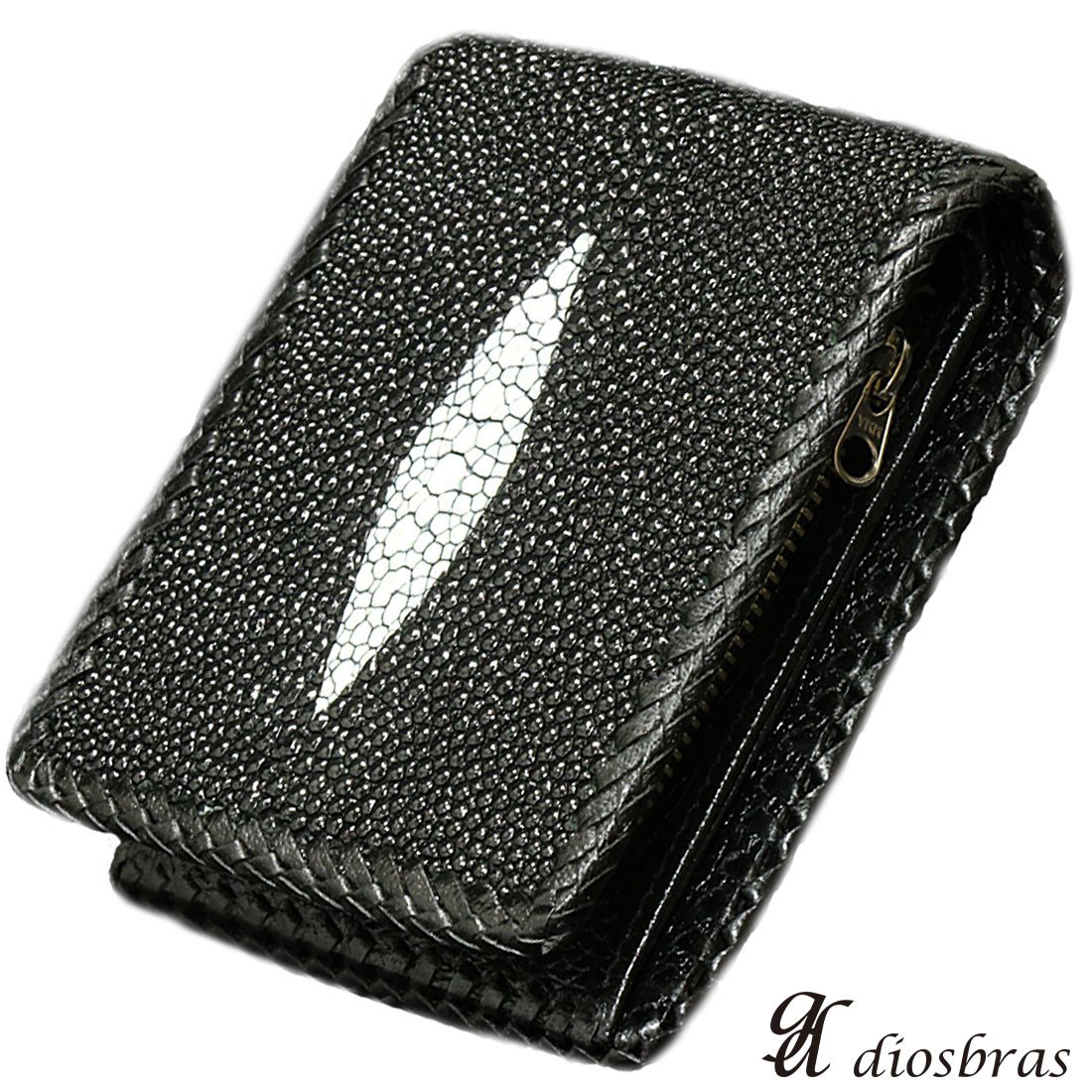 楽天市場】メンズ二つ折り レザーウォレット 本革 スティングレイ エイ