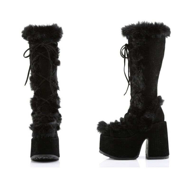 楽天市場】demonia デモニア ロングブーツ 厚底 ブーツ 13cm ヒール 茶