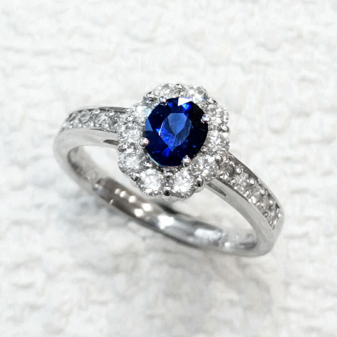 楽天市場】プラチナ サファイヤ ダイヤモンド リング 12号Pt950