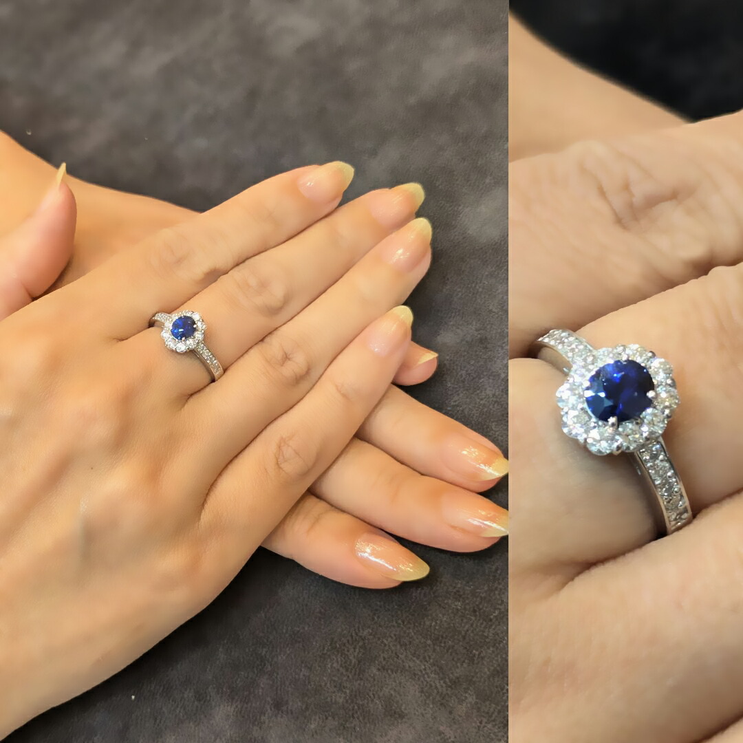 楽天市場】プラチナ サファイヤ ダイヤモンド リング 12号Pt950