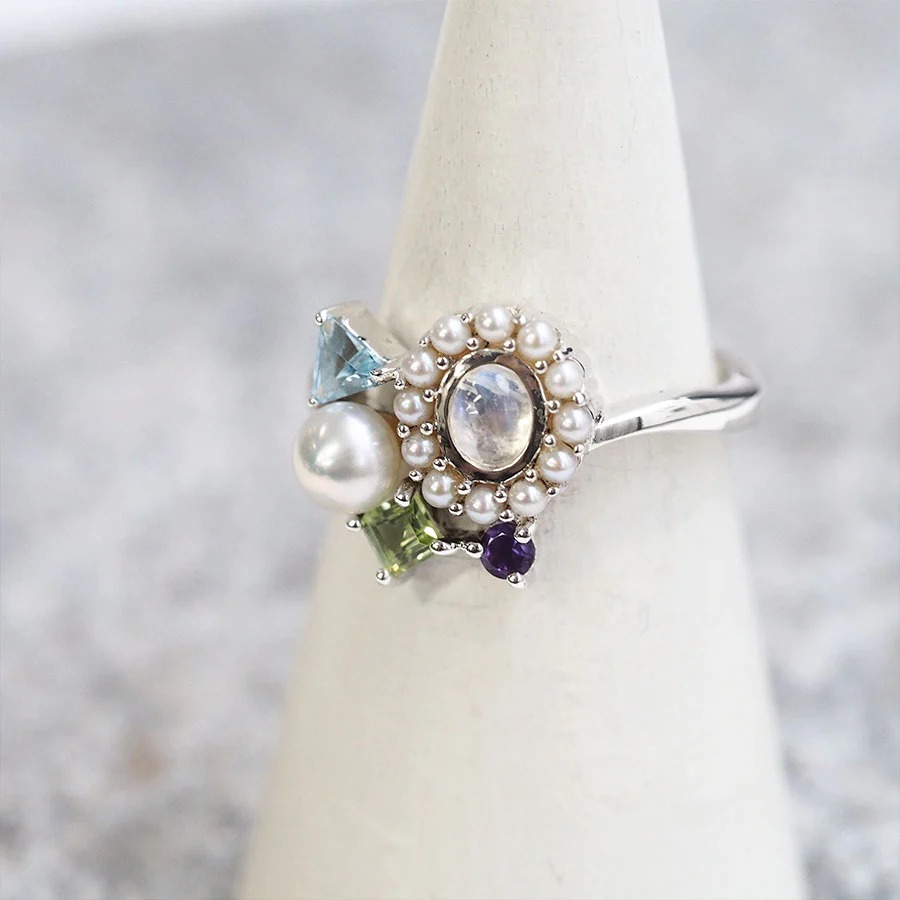 楽天市場】【碌山】 シルバーマルチカラーストーン バリアスシェイプ