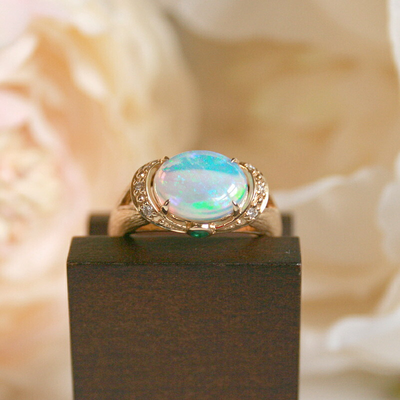 楽天市場】【碌山】リストワール k18YG k10YG オパール リング