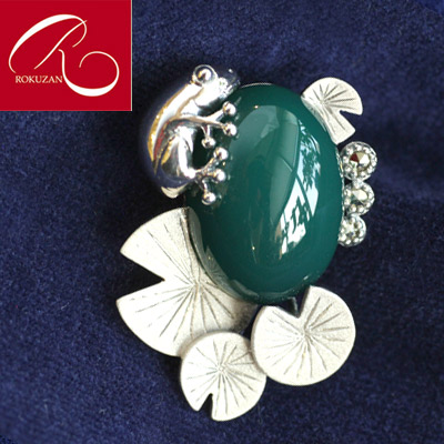 楽天市場】在庫完売後21,300円【碌山】 シルバーカエル グリーン