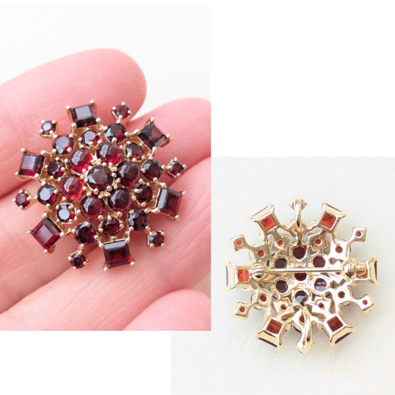 楽天市場】【碌山】 シルバー ガーネット ブローチ&ペンダントトップ