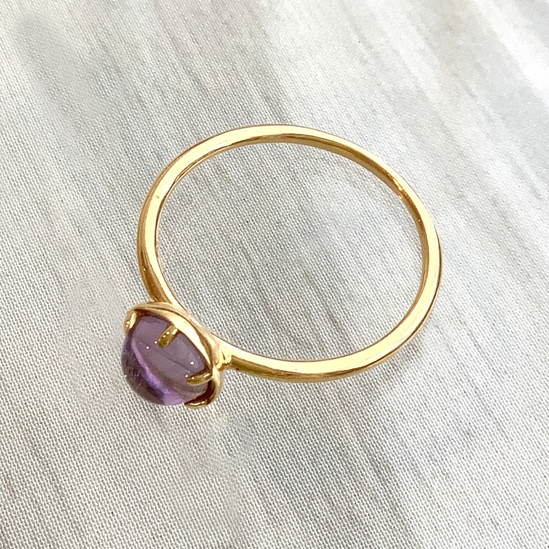 楽天市場】K18 イエローゴールド アメジスト リング 13号天然石