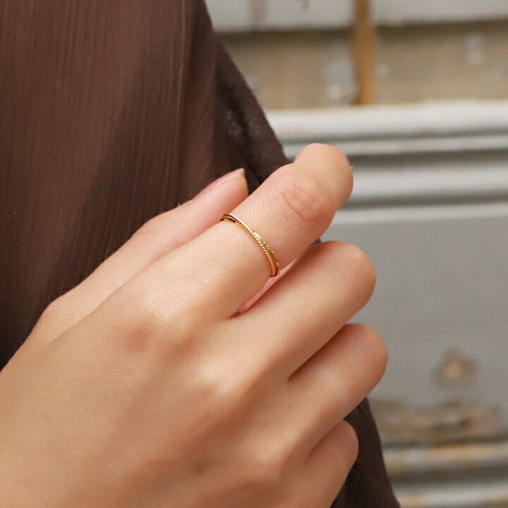 楽天市場】18金 リング k18 ピンキーリング 18k レディース 指輪