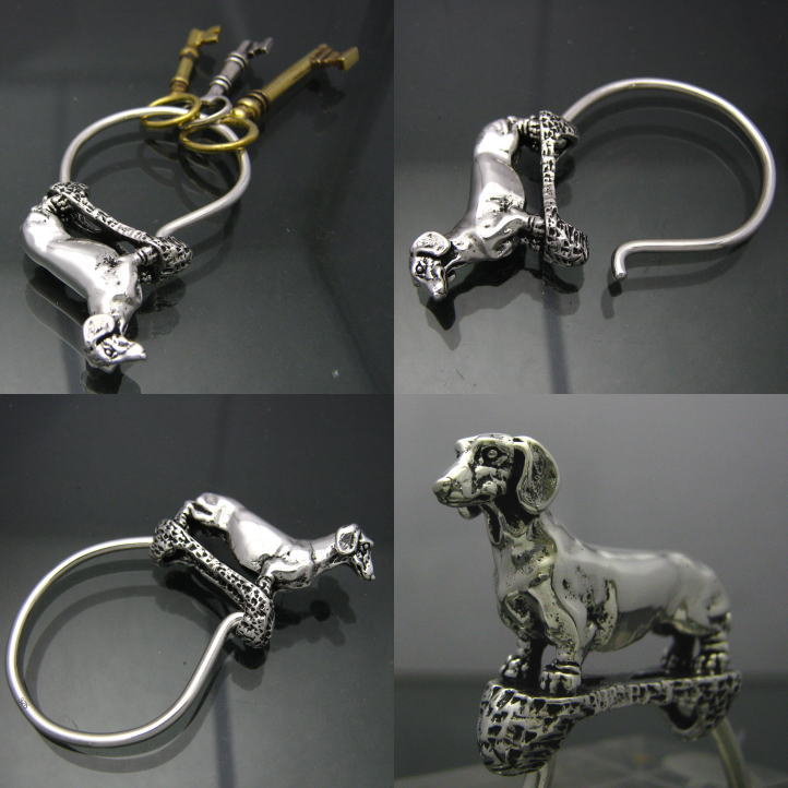 楽天市場】銀の犬、ダックスフントキーリング シルバー925 SV925