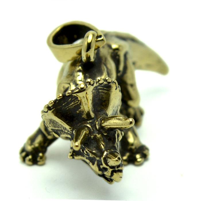 楽天市場】金色の恐竜 トリケラトプスペンダント ブラス 真鍮