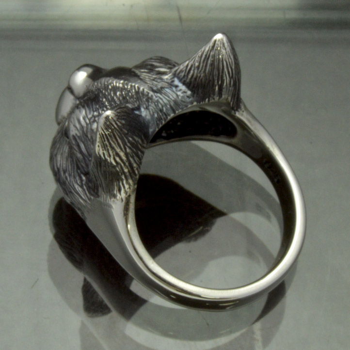 楽天市場】銀の猫の顔の指輪 キャットフェイスリング シルバー925 銀