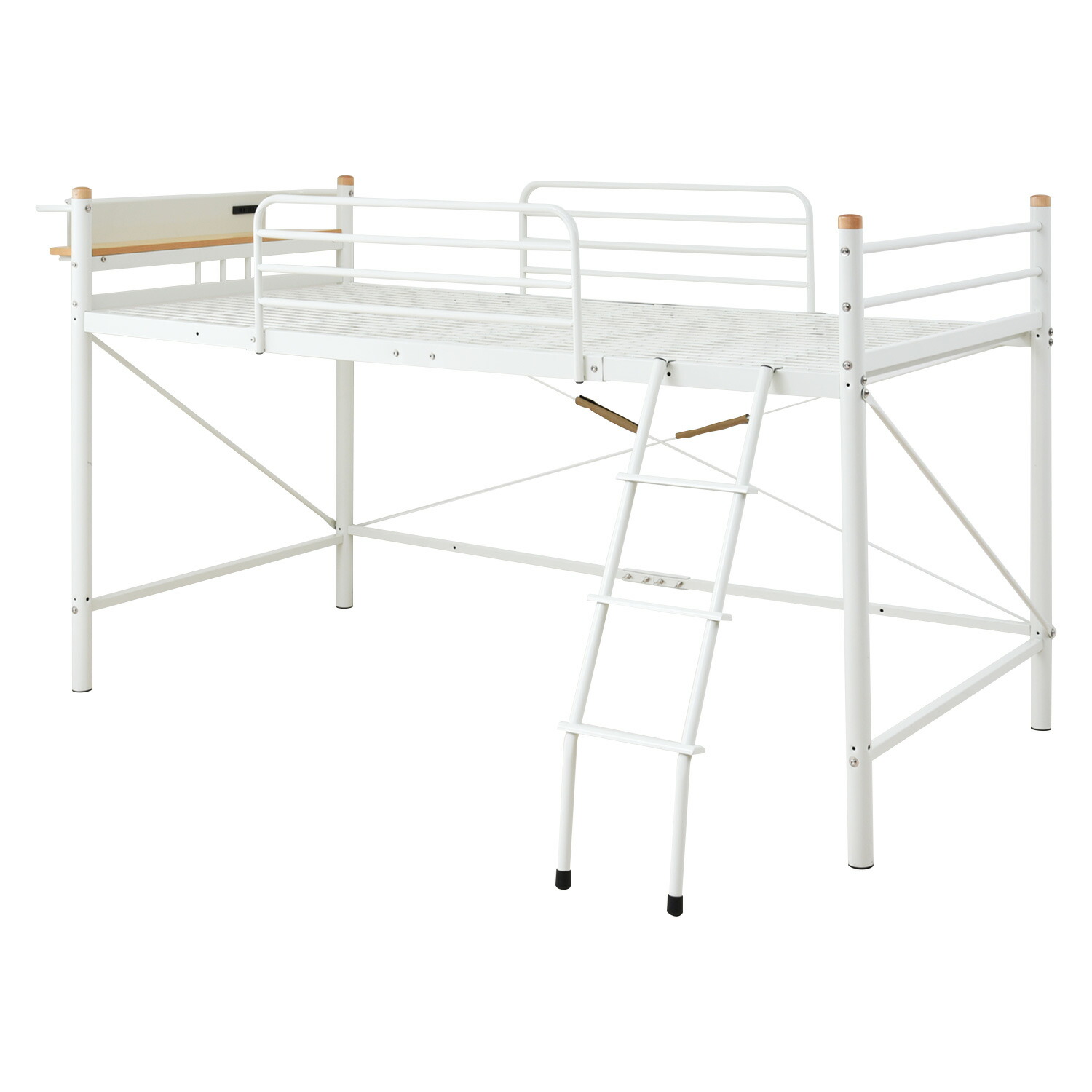 楽天市場】セミロフトベッド ベッド下115 棚付き コンセント付き 112