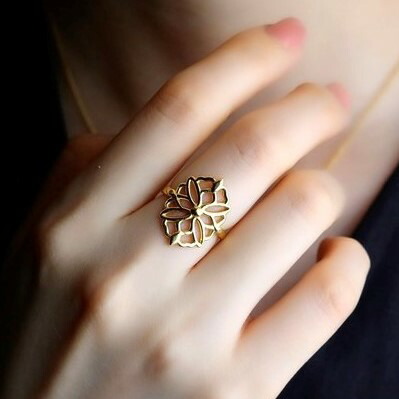 楽天市場】〈18金・プラチナ〉透かしレースリング“ovalflower