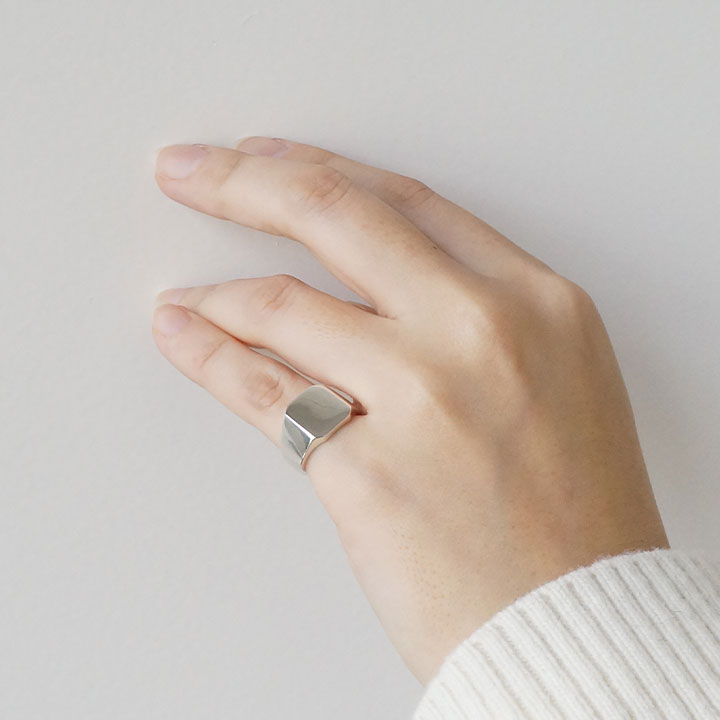 楽天市場】スクエアピンキーリング / スクエア リング 指輪