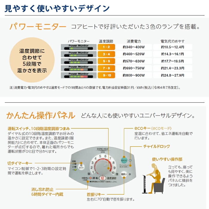 楽天市場】《コロナ》CH-90RB 遠赤外線暖房機 コアヒートスリム CH