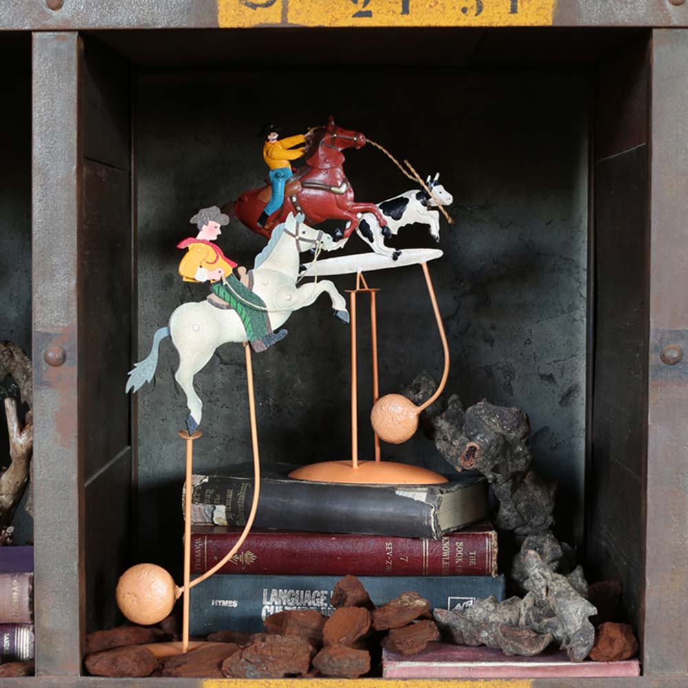 楽天市場】バランス オーナメント カウボーイ&カウ やじろべえ 振り子