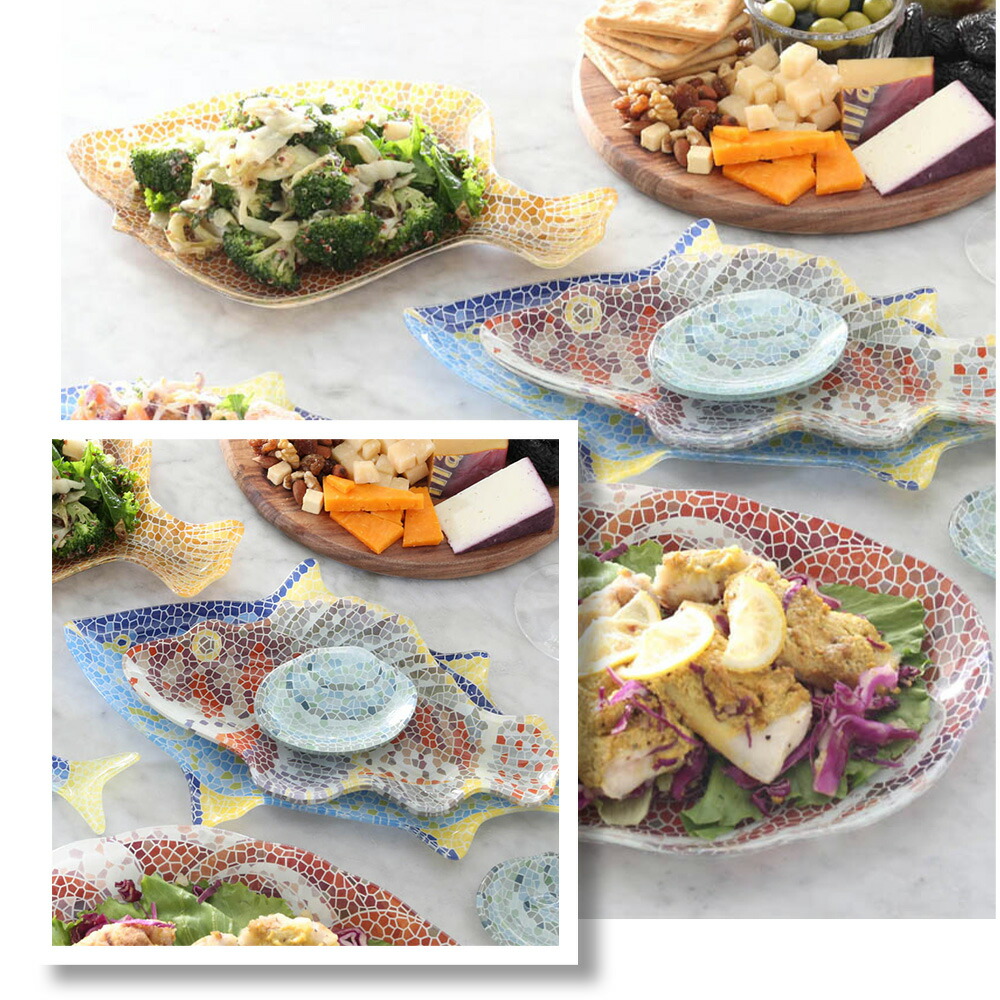 楽天市場】ガラス フィッシャリー プレート ツナ 同色6枚セット 皿