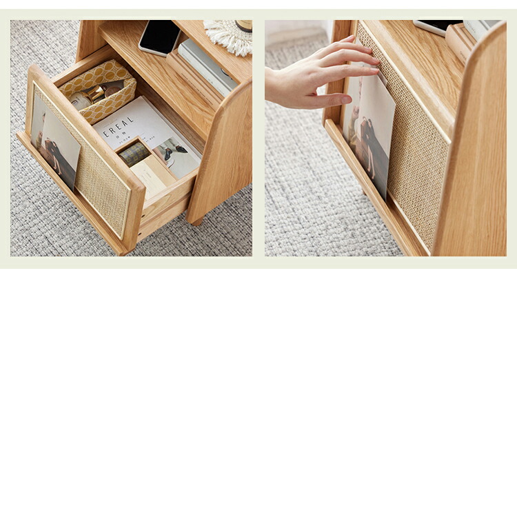 楽天市場】【レビュー特典】ナイトテーブル ラタン 天然木 幅45cm ミニ