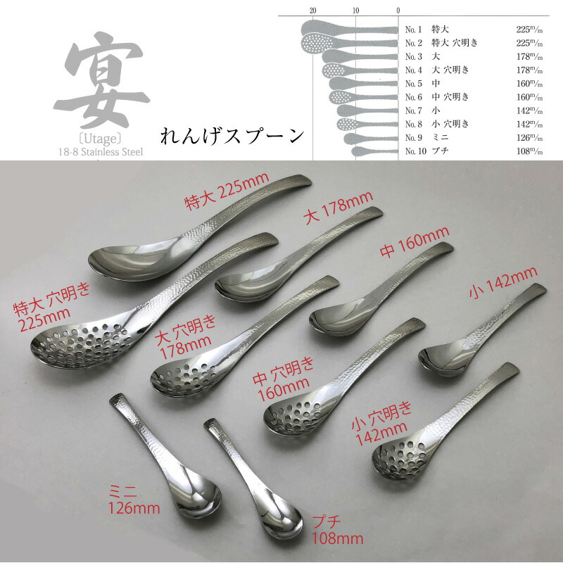 楽天市場】カトラリー 宴うたげ 穴明きレンゲスプーン 大 18-8