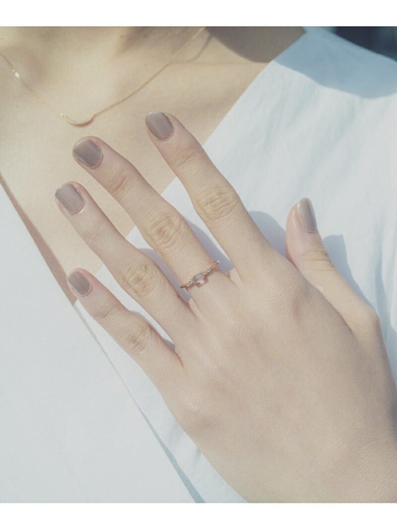 楽天市場】K10YG ムーンストーン/ホワイトトパーズ リング「レイヤード