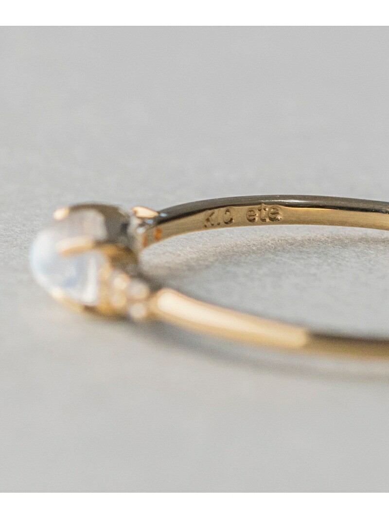 楽天市場】K10YG ムーンストーン/ホワイトトパーズ リング「レイヤード