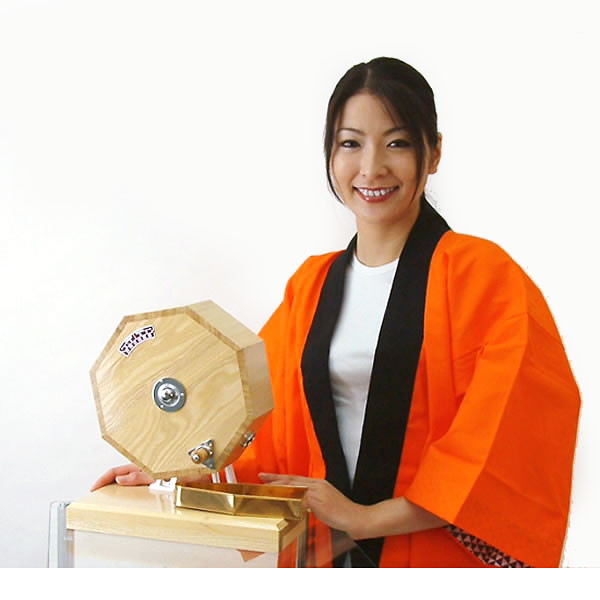 楽天市場】500球用 高級 木製ガラポン抽選器 SHINKO製 国産 [金色受皿