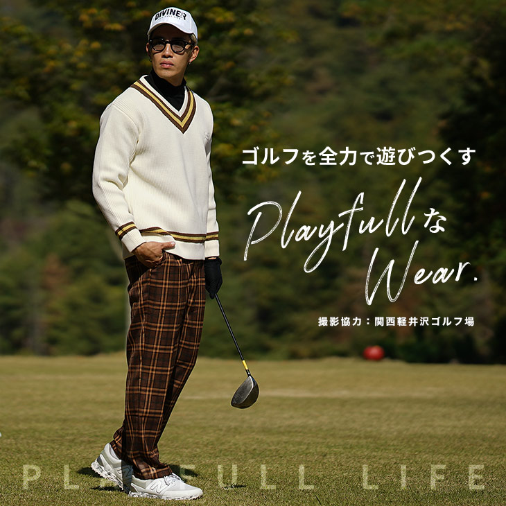楽天市場】【DIVINER GOLF】ゴルフウェア メンズ ニット Vネック