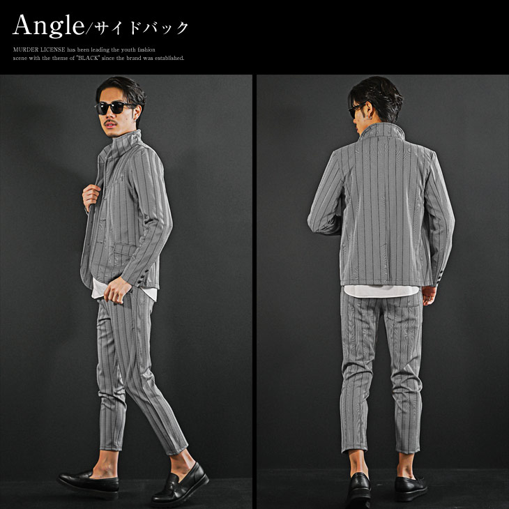 楽天市場】セットアップ メンズ スーツ ブランド アンクルパンツ