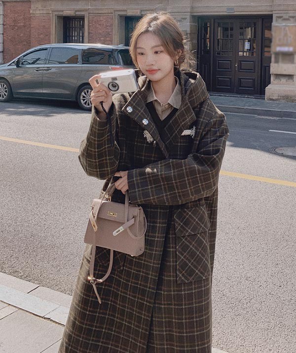 楽天市場】ダッフルコート ロングコート グレンチェック コート 超