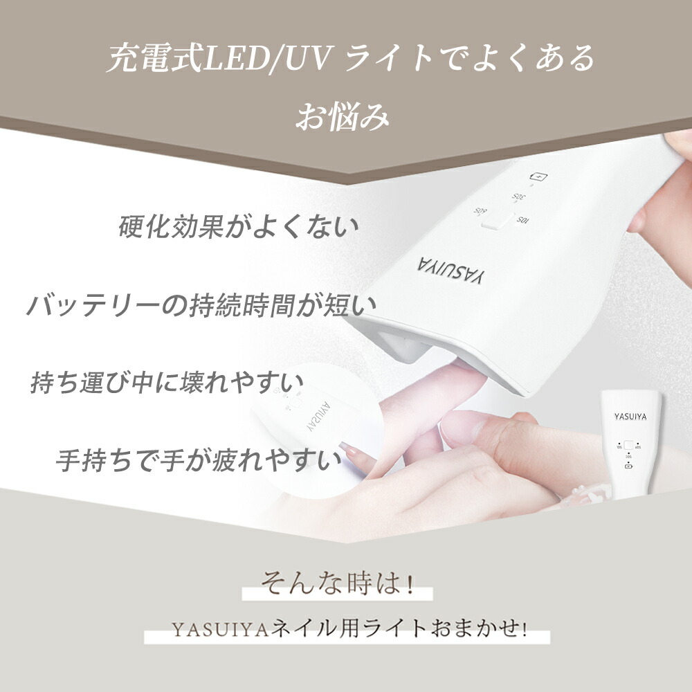 楽天市場】「ネイリストYUIさん監修」 ジェルネイルライト LED UV 9W