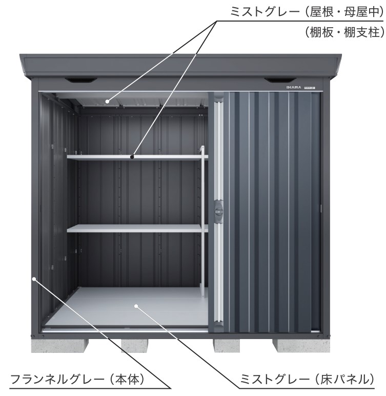 楽天市場】イナバ物置 フォルタ フランネルグレー FS-3015SF 一般型