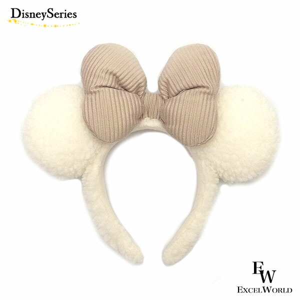 楽天市場】ミニー カチューシャもこもこ ホワイト×ベージュリボン 東京