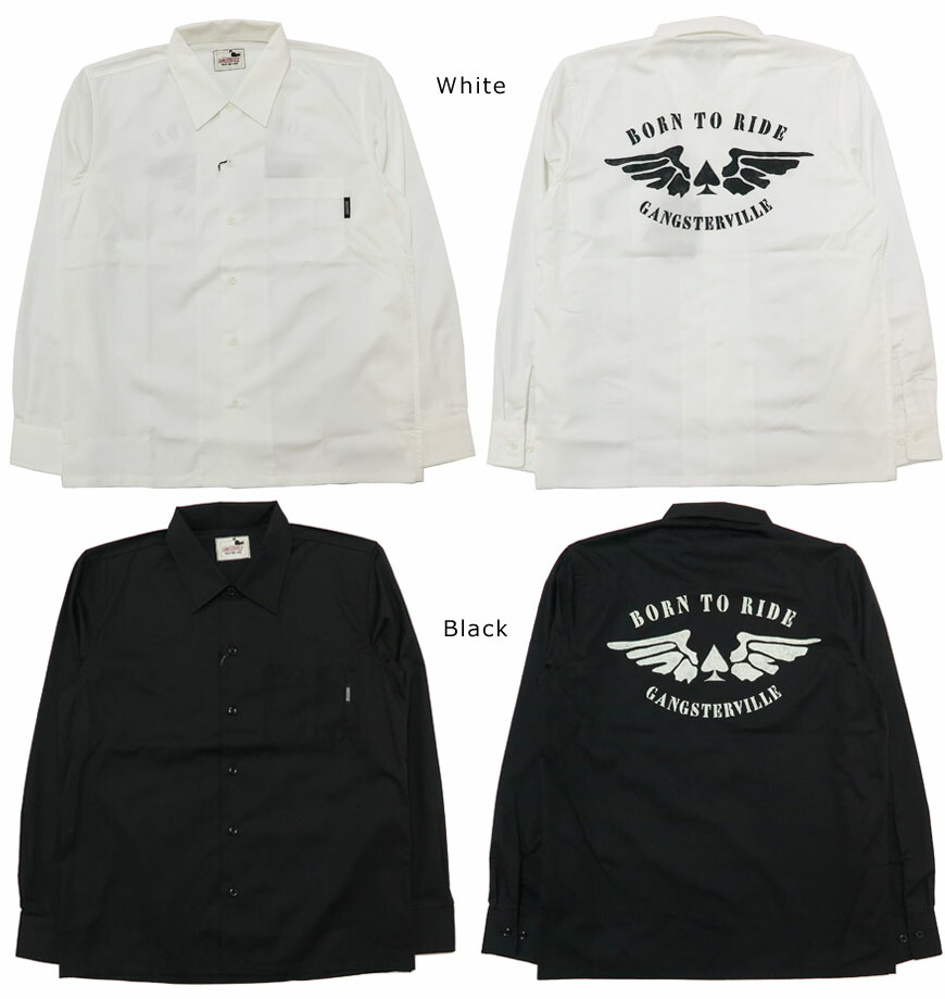 楽天市場】GANGSTERVILLE ギャングスタービル 長袖 ワークシャツ THUG