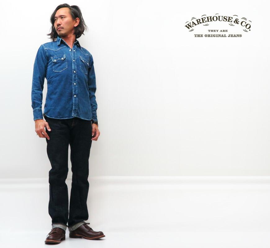 楽天市場】ウェアハウス WAREHOUSE 長袖 デニム ウエスタンシャツ 2nd