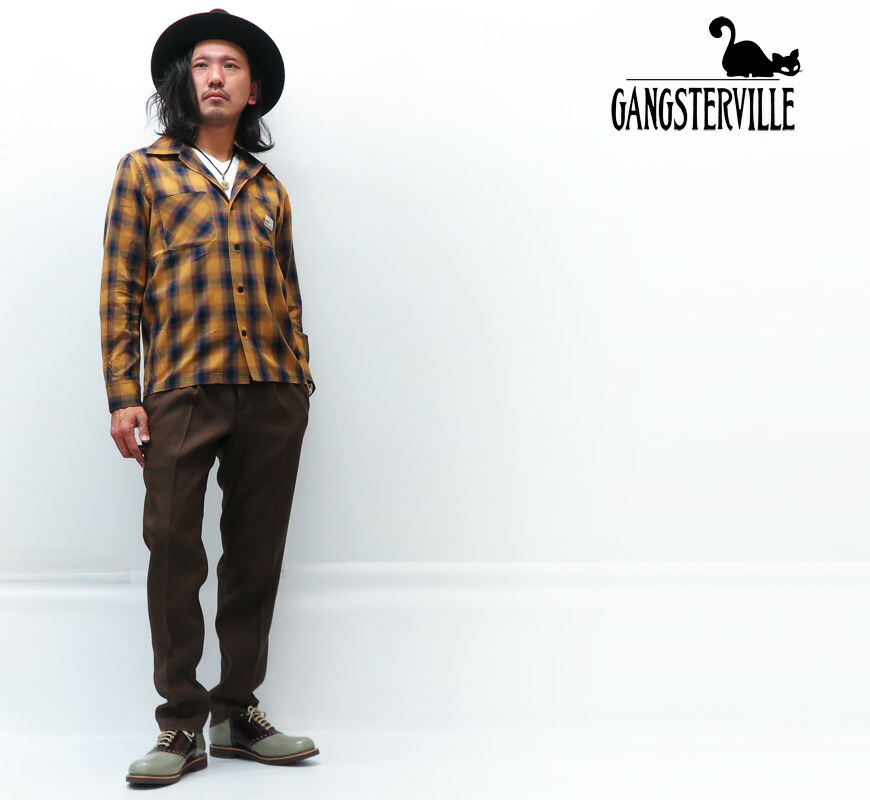 楽天市場】GANGSTERVILLE ギャングスタービル 長袖 オープンカラー