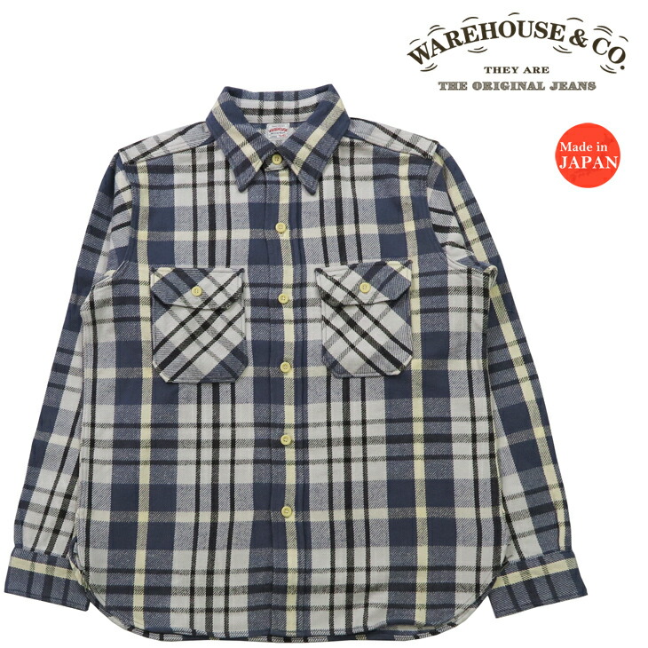 楽天市場】ウェアハウス WAREHOUSE フランネル シャツ 長袖 チェック C