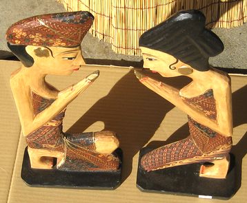 楽天市場】バリ島木彫り人形≪祈り≫〜男女ペア〜=ナチュラル= : 地球