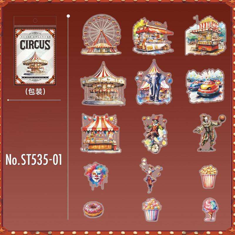 楽天市場】ST535 シール サーカス ピエロ 道化師 ライオン トラ ゾウ