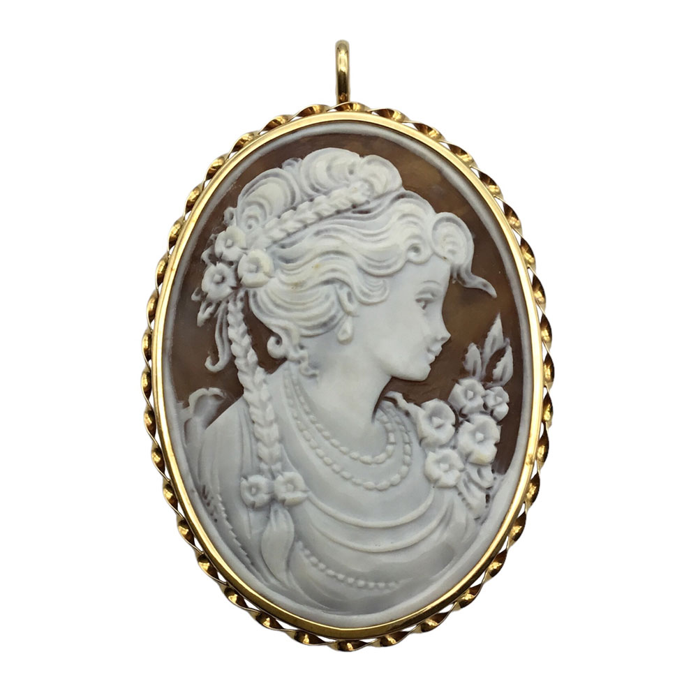 No.0337 ヴィンテージジュリアナ ブラック＆ホワイト ガラスカメオ