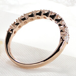 楽天市場】K18PG ダイヤモンド ハーフ エタニティリング【0.7ct