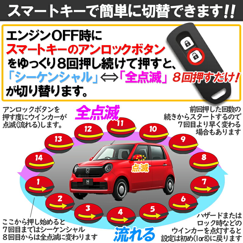 楽天市場】【改良版】ホンダ 汎用 LEDドアミラーシーケンシャル