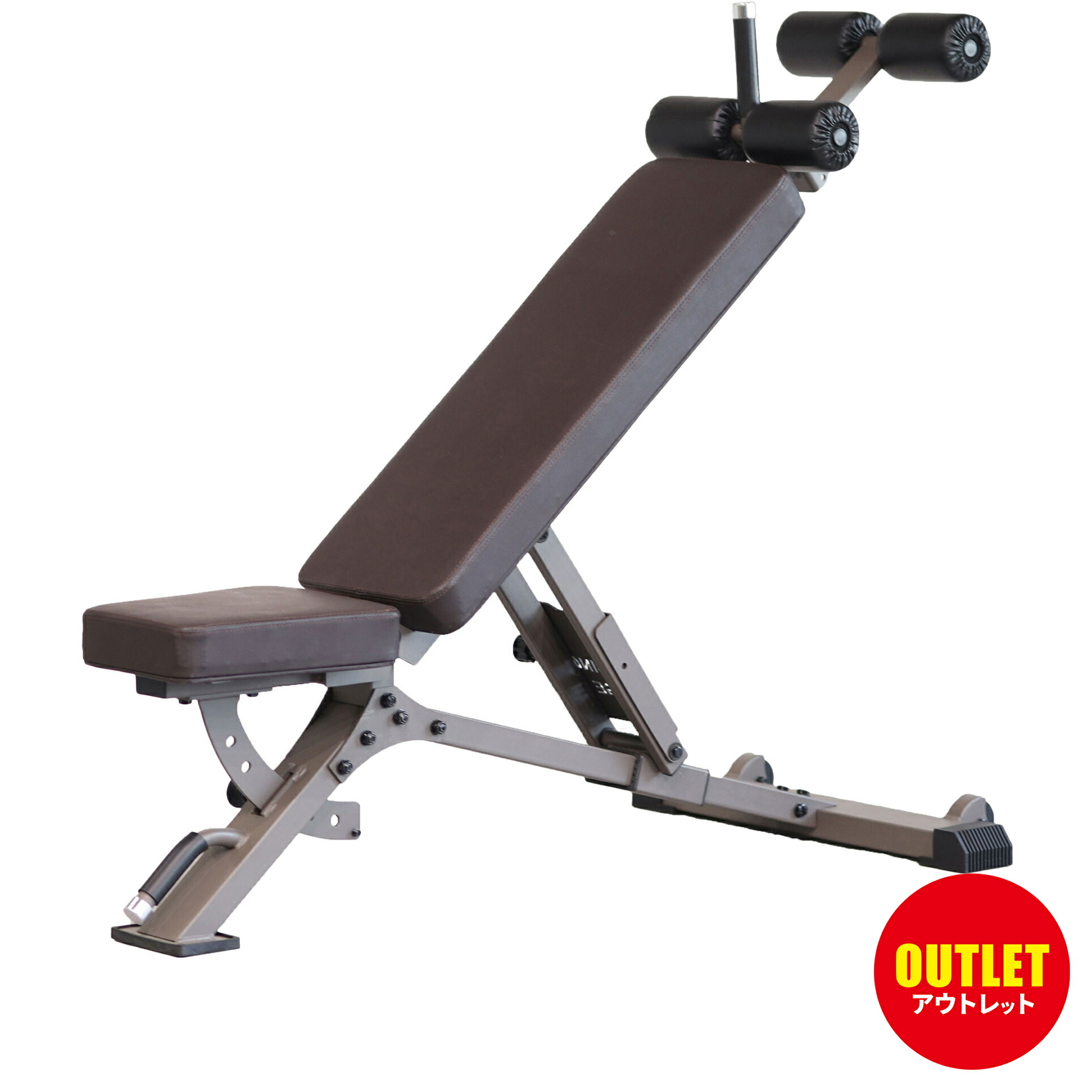 楽天市場】[訳あり]トレーニングベンチ アジャスタブルベンチ ブラウン