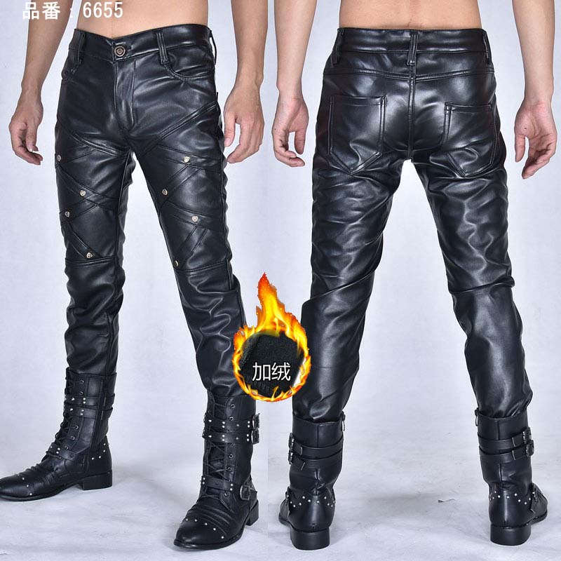 楽天市場】裏起毛 レザーパンツ PU革 スキニー 革パンツ レザーパンツ