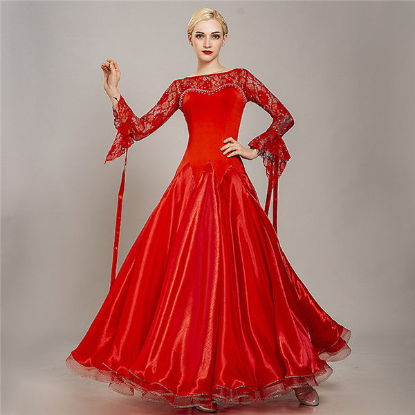 楽天市場】社交ダンス ダンス発表会 大きい裾 豪華な社交ダンスドレス