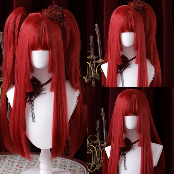 楽天市場】姫カット 中世の貴族風 ストレート レッド 赤髪 フル