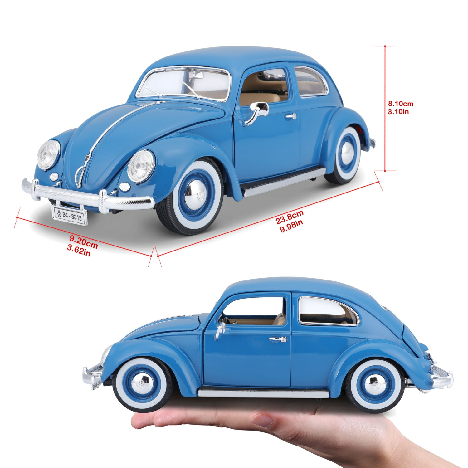 楽天市場】ミニカー 1/18 Bburago フォルクスワーゲン ビートル 1955