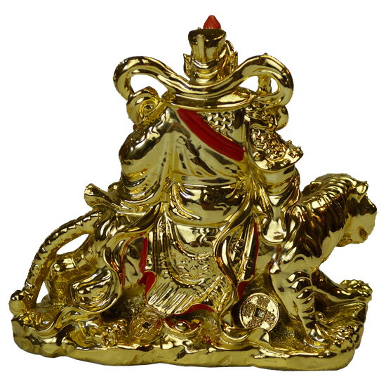 楽天市場】【☆送料無料☆】財神 虎関羽≪黄金≫風水の関羽様像 置物金